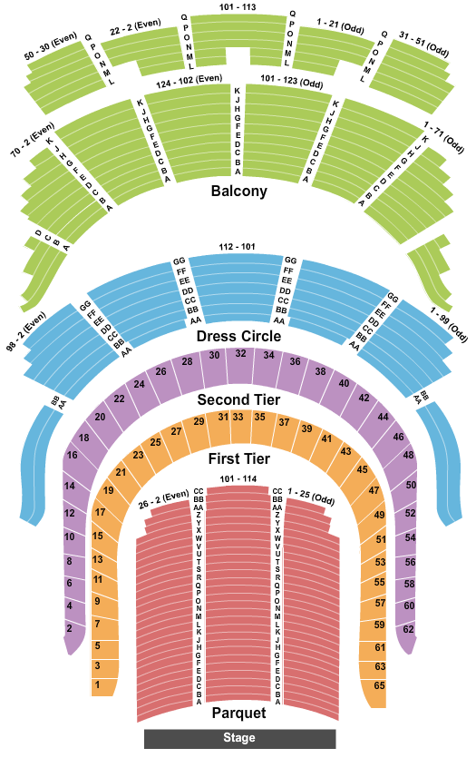 Seating chart for Carnegie Hall